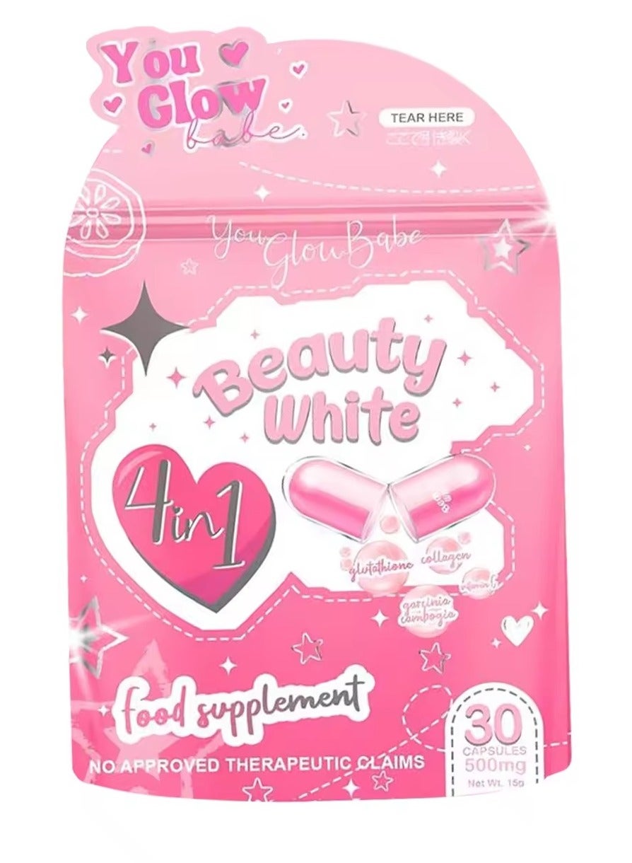 You Glow Babe Beauty White 4 in 1 Glutathione Food Supplement, 30 Capsules | Best Price UAE