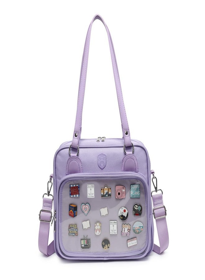CHERRY SAUCE Oxford Ita Bag Crossbody Shoulder Bag Satchel Messenger Backpack Multi-Purpose Pins Display - Image 1