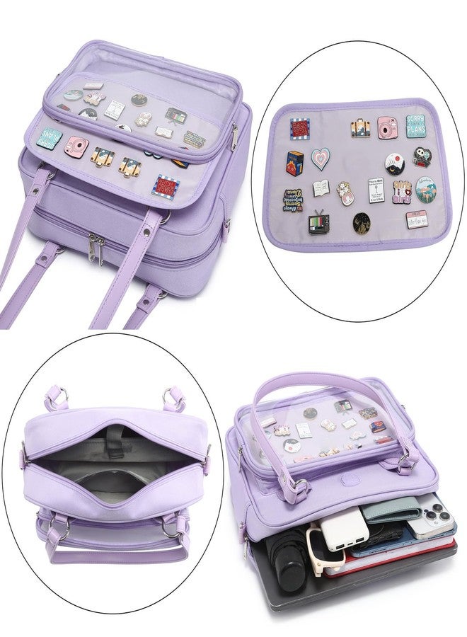 CHERRY SAUCE Oxford Ita Bag Crossbody Shoulder Bag Satchel Messenger Backpack Multi-Purpose Pins Display - Image 4