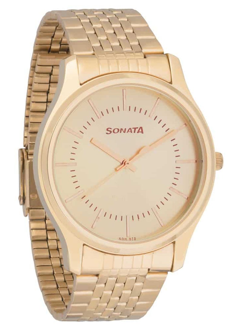 Men's Analog Round Shape Stainless Steel Wrist Watch 77082YM02 - 46.7 Mm