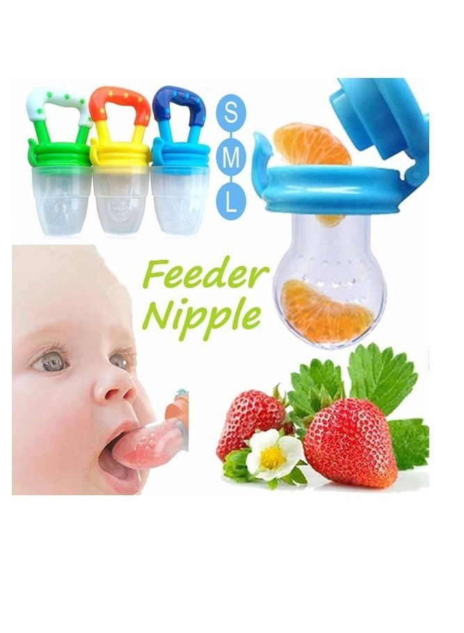 AS SEEN ON TV Baby Fruit Food Feeder Teething Pacifier for Teething Baby Infant Toy Nipple Pouches Nibbler for Toddlers & Kids (Set 4) - Image 2
