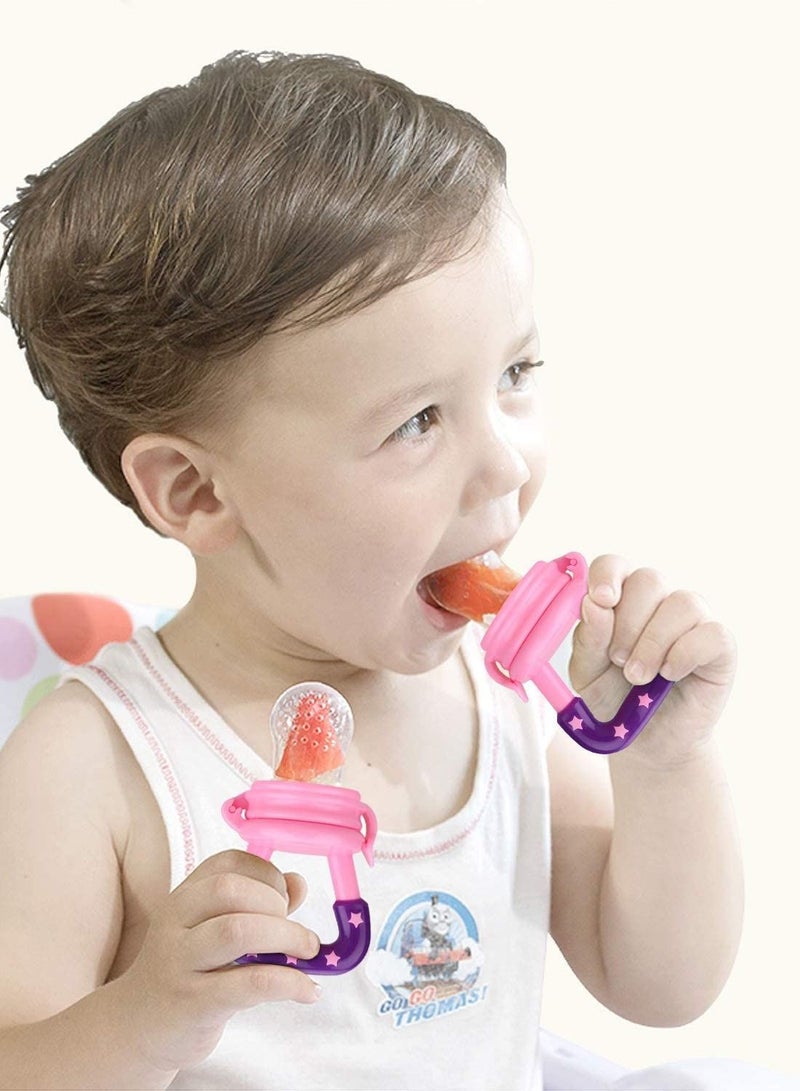 AS SEEN ON TV Baby Fruit Food Feeder Teething Pacifier for Teething Baby Infant Toy Nipple Pouches Nibbler for Toddlers & Kids (Set 4) - Image 5