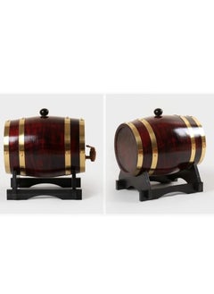 Home Care Pine Wood Barrel, Leak Protection Vintage Wood Oak Retro Wooden Port Barrel Wine Barrel with Wooden Tap Stand for Tequila, Whiskey (1.5 Liter)  - Image 4