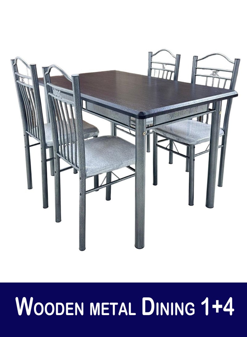 Generic Set of 5 Pieces, Dining Table With 4 Chair Set 120*75*75 CM  - Image 1