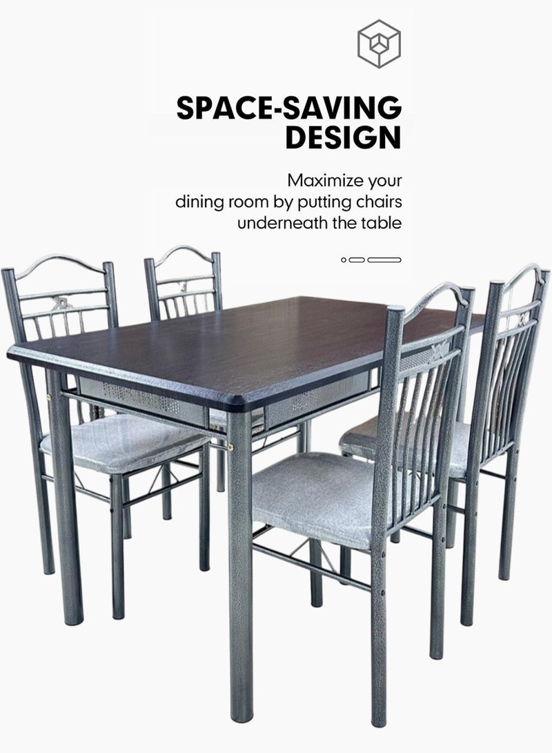 Generic Set of 5 Pieces, Dining Table With 4 Chair Set 120*75*75 CM  - Image 4