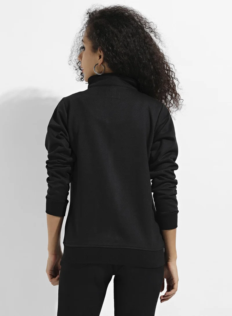 Pinacolada  Women's Black & Red Zip-Front Jacket With Quilted Details for Women | Best Price UAE