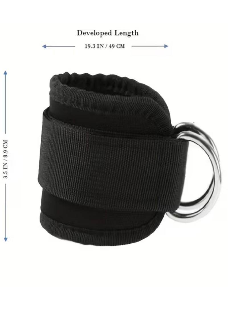 ZedForce 2 Pcs Adjustable Ankle Straps for Cable Machine & Resistance Bands Durable Polyester Breathable Cuff for Glute Kickbacks, Hip Workouts & Leg Strength Training - Image 4