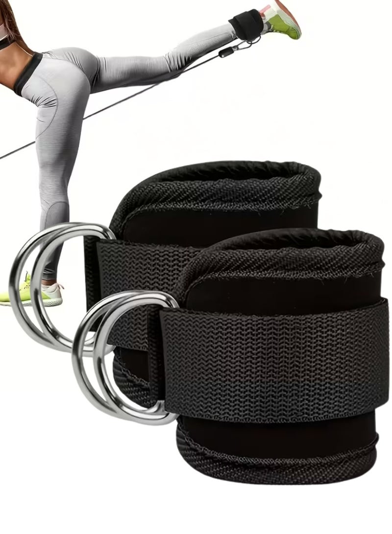 ZedForce 2 Pcs Adjustable Ankle Straps for Cable Machine & Resistance Bands Durable Polyester Breathable Cuff for Glute Kickbacks, Hip Workouts & Leg Strength Training - Image 1
