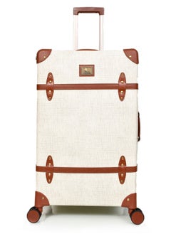 MORANO Morano Classic Leather Luggage 4 Pcs Set Baige 28''-24''-20'''-14'''Inches  - Image 4