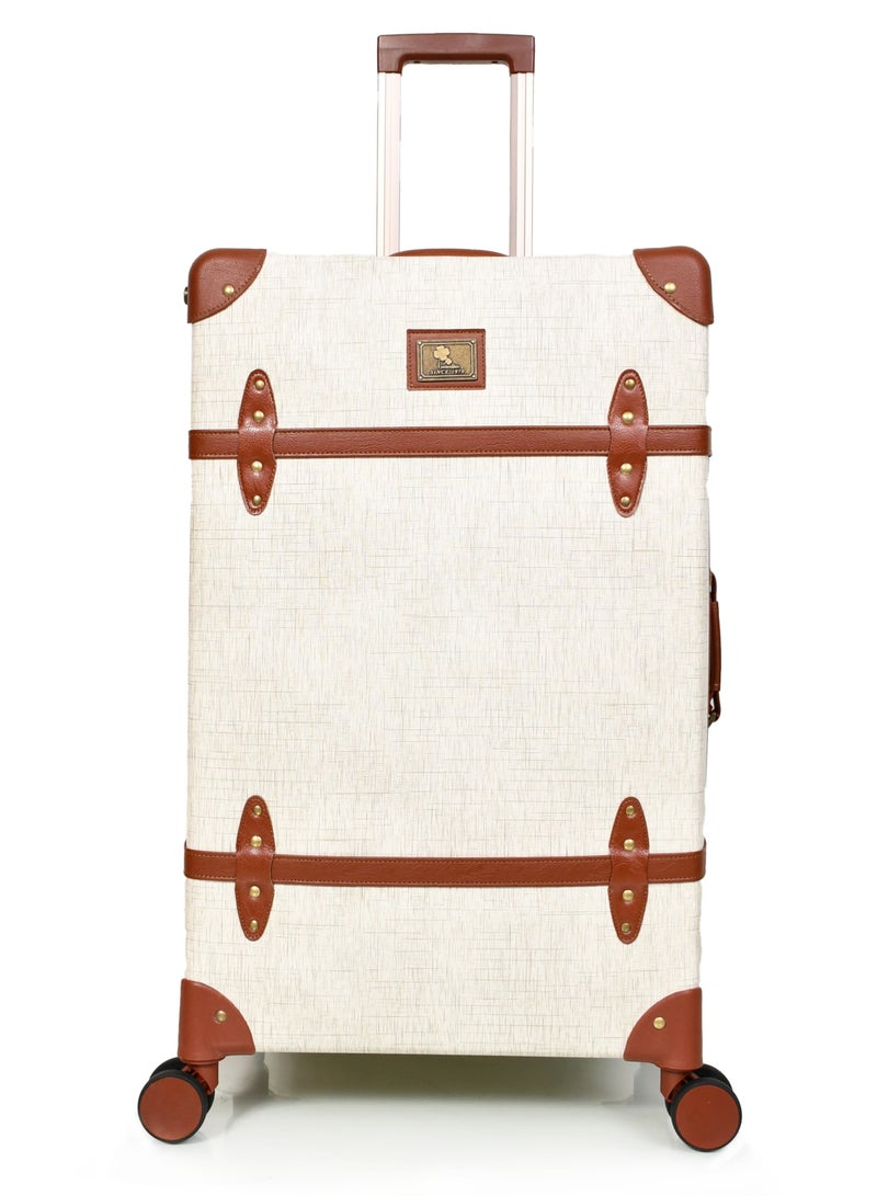 Morano Classic Leather Luggage 4 Pcs Set Baige 28''-24''-20'''-13''Inch - Image 4