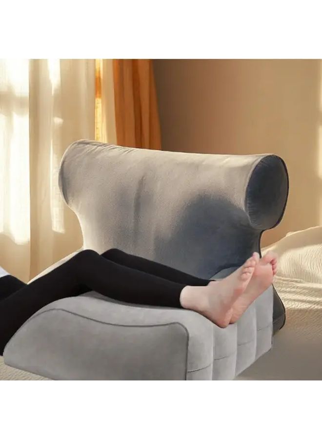 1 Pack Inflatable Leg Elevation Pillow Wedge Cushion Grey Ergonomic Design for Improved Blood Circulation and Sleep Quality Medium Soft PVC Hand Wash Only Home Travel Sleep Aid Durable Comfortable Cushion - Image 2