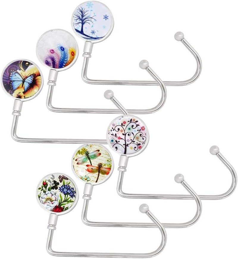 CREATIEE-PRO 6 Pack Purse Hook Long Handbag Hanger for Table Desk, Creatiee Portable Bag Holder Under Counter Handbags Hook for Women Girl (Style 1) - Image 1