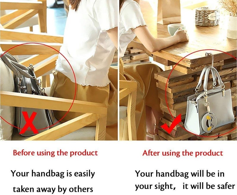 CREATIEE-PRO 6 Pack Purse Hook Long Handbag Hanger for Table Desk, Creatiee Portable Bag Holder Under Counter Handbags Hook for Women Girl (Style 1) - Image 3