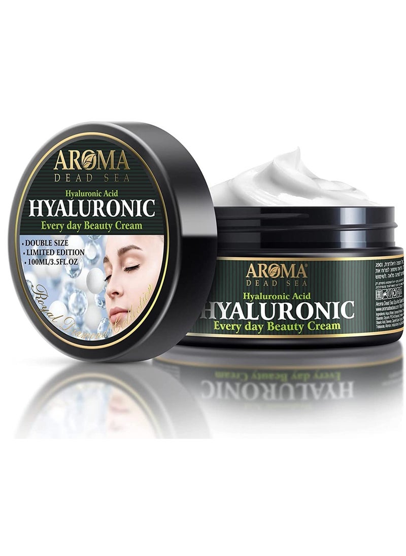 Aroma Dead Sea - AROMA DEAD SEA Hyaluronic Acid Face Cream  Anti Aging Cream Day  Night Facial Moisturizer for Face Anti Wrinkle  Hydrating Face Moisturizer  34 floz Hyaluronic Acid Face Cream Pack of 1 - Image 1
