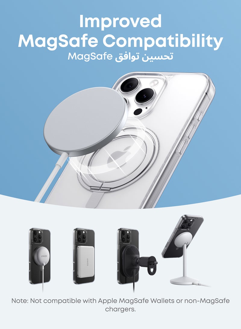 Anker Magnetic Phone Case for iPhone 15 Pro Case Cover, Anti-Slip and Drop-Proof Protective Cover with 360° Ring Stand, iPhone Case Compatible with MagSafe, Exclusively Designed for iPhone 15 Pro - Image 4