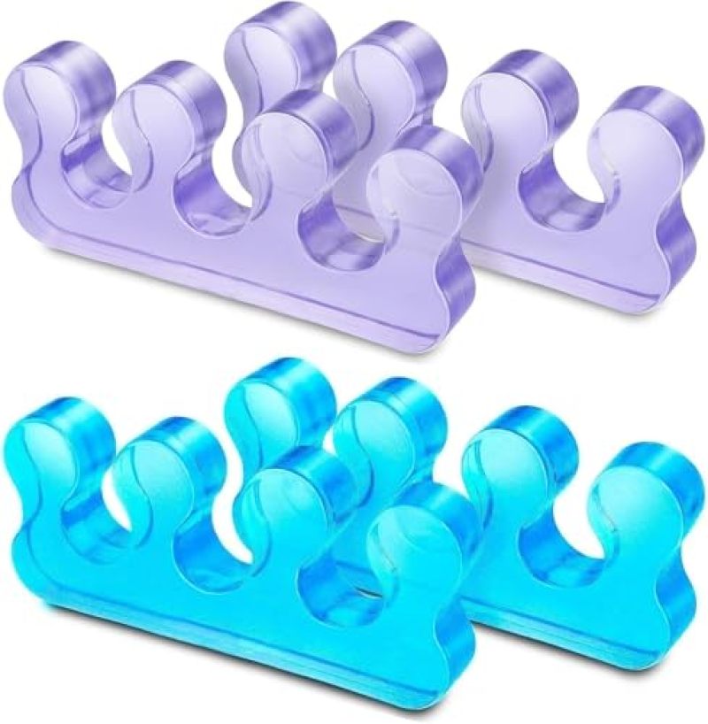 Gel Toe Spacers Reusable Soft Gel Washable Pedicure Tools - Smudge-Free Nail Polish Application Comfortable Toe Separators for Home Salon - Image 1