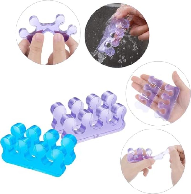 Gel Toe Spacers Reusable Soft Gel Washable Pedicure Tools - Smudge-Free Nail Polish Application Comfortable Toe Separators for Home Salon - Image 3
