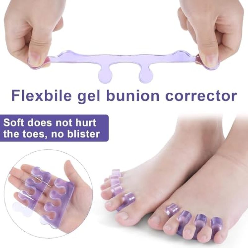 Gel Toe Spacers Reusable Soft Gel Washable Pedicure Tools - Smudge-Free Nail Polish Application Comfortable Toe Separators for Home Salon - Image 5