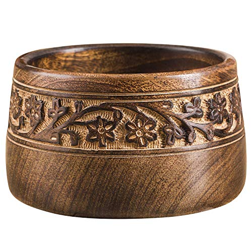 ZYNTIX Wooden Serving Bowls Mango Wood with Hand Carved for Breakfast, Snacks Soup Serve-Ware Salad Bowl, Serving Bowl for Home Kitchen, Wooden Bowl, Bowls for Snacks for Home - Image 1