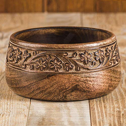 ZYNTIX Wooden Serving Bowls Mango Wood with Hand Carved for Breakfast, Snacks Soup Serve-Ware Salad Bowl, Serving Bowl for Home Kitchen, Wooden Bowl, Bowls for Snacks for Home - Image 3