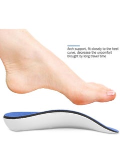 silvercnc 1 Pair Orthopedic Insoles, Half EVA Arch Support Foot Correction Shoe Inserts Pads for Men Women(Blue)(L) 