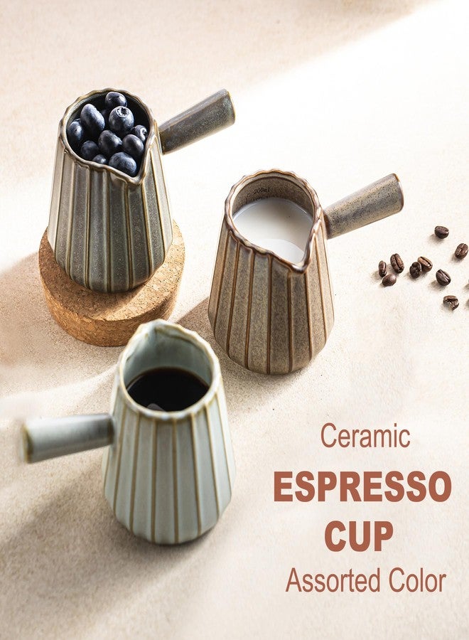 YHOJOY Espresso Cup, Ceramic Espresso Measuring Cup with Handle, Expresso Shots Cups with Spout, Espresso Accessories, 200ML/6 OZ, Dark Agate Red - Image 2