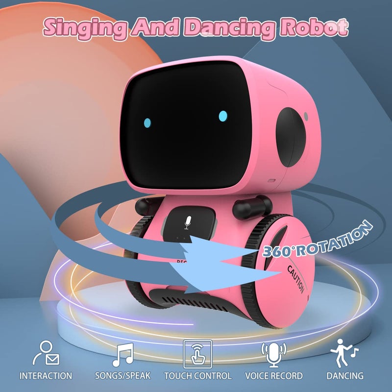 KaeKid Robots for Girls 3-5, Interactive Smart Robotic with Touch Sensor, Voice Control, Speech Recognition, Singing, Dancing, Repeating and Recording, Gift for Kids - Image 3