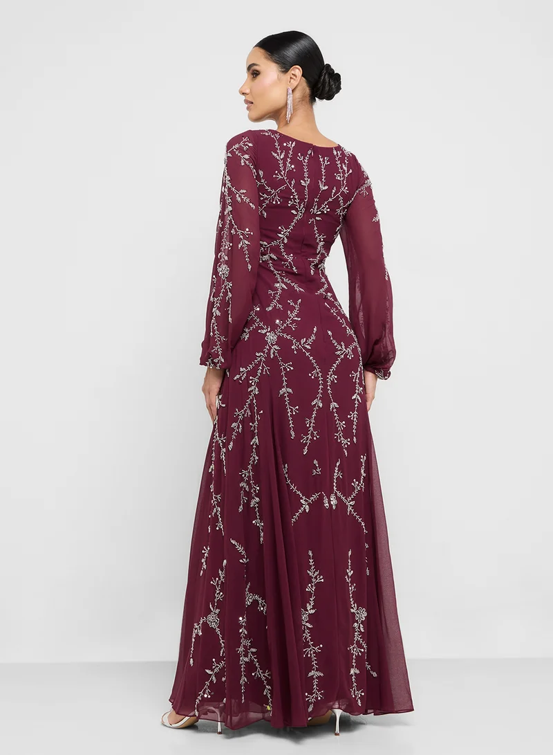 فروك اند فرل Embellished Long Sleeve Maxi Dress
