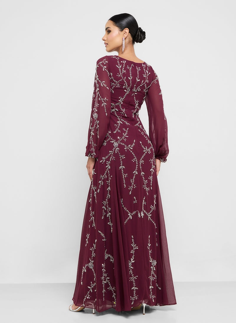 Frock and Frill Embellished Long Sleeve Maxi Dress  - Image 2