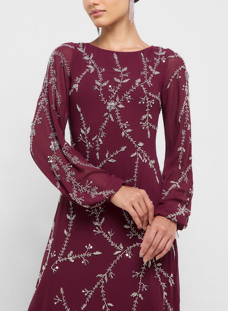Frock and Frill Embellished Long Sleeve Maxi Dress  - Image 3