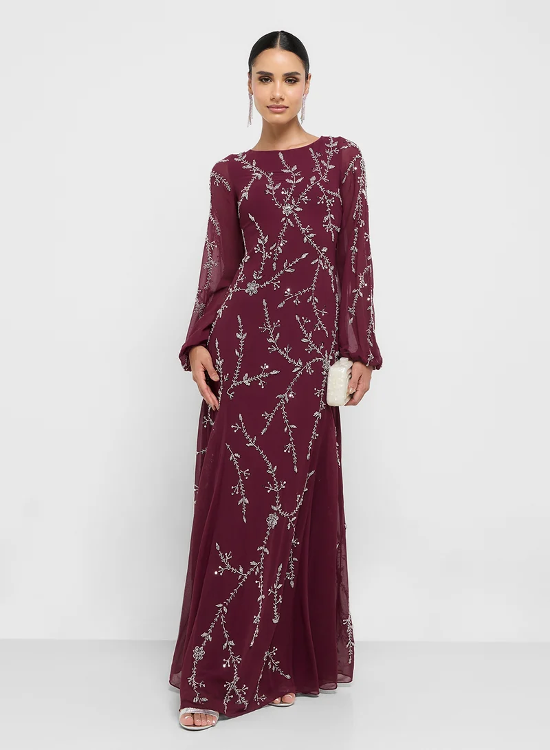 فروك اند فرل Embellished Long Sleeve Maxi Dress