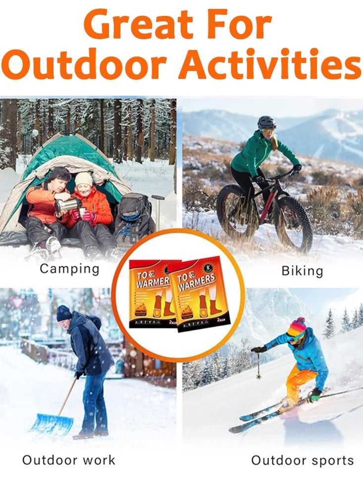 بوسارت مدفئات أصابع القدم، تدوم حتى 8 ساعات من الحرارة، مدفئات قدم ساخنة داخل الحذاء، مدفئات أصابع فورية للتخلص منها ولصاقات تعمل بالهواء لأعمال الشتاء الخارجية، الأنشطة الرياضية، 5 أزواج - Image 5