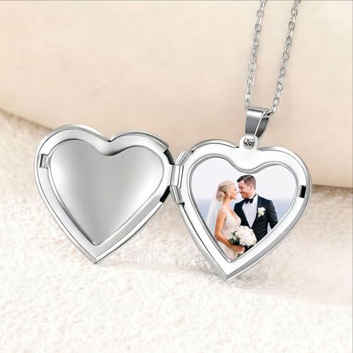 PHOCKSIN Forever In My Heart Locket Necklace For Women Lockets For Girlfriend That Hold Pictures Gifts For Christmas Mothers Day - Image 4