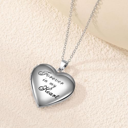 PHOCKSIN Forever In My Heart Locket Necklace For Women Lockets For Girlfriend That Hold Pictures Gifts For Christmas Mothers Day - Image 2