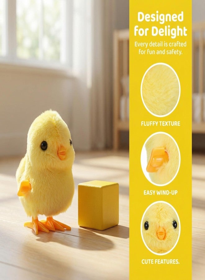 TOPPERFUN Clockwork Jumping Chicken Wind Up Chicken, 3.54in Simulation Plush Chick Funny Toys, Cute Plush Hopping Chicks Novelty Spring Windup Toys for Kids Toddler Easter Egg - Image 3