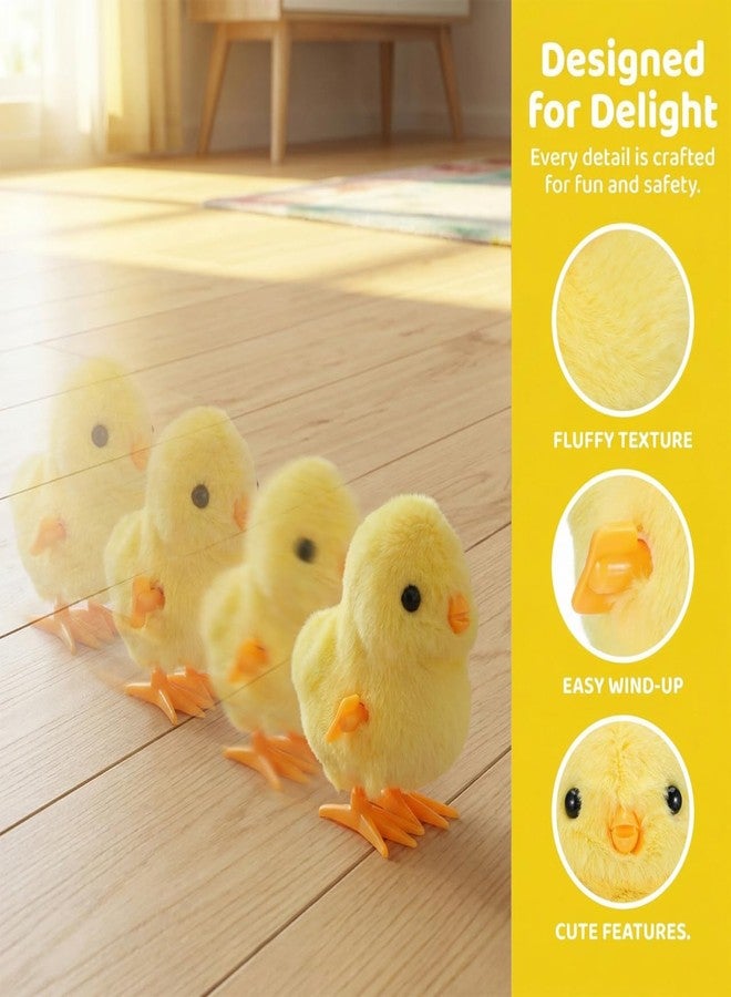 TOPPERFUN Clockwork Jumping Chicken Wind Up Chicken, 3.54in Simulation Plush Chick Funny Toys, Cute Plush Hopping Chicks Novelty Spring Windup Toys for Kids Toddler Easter Egg - Image 4