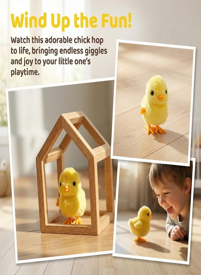 TOPPERFUN Clockwork Jumping Chicken Wind Up Chicken, 3.54in Simulation Plush Chick Funny Toys, Cute Plush Hopping Chicks Novelty Spring Windup Toys for Kids Toddler Easter Egg - Image 5