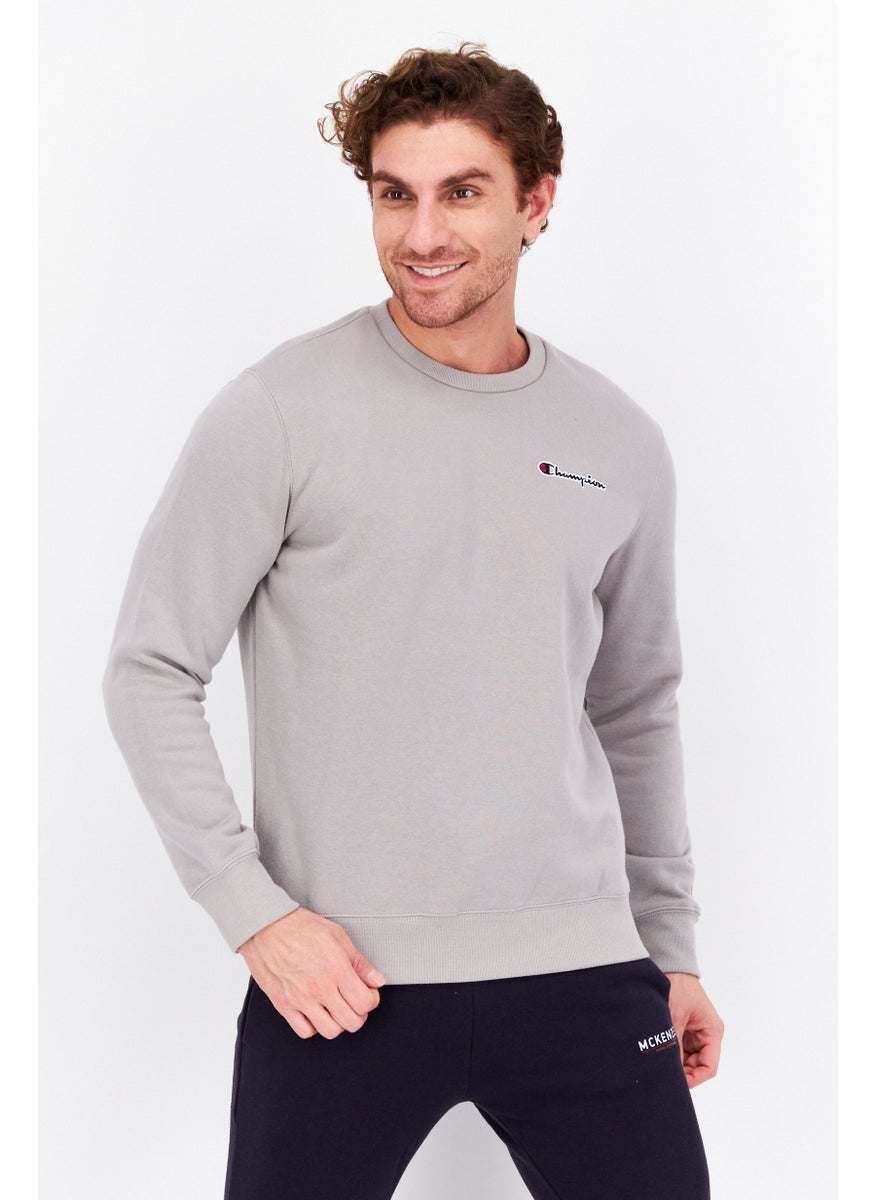 Champion Men Sportswear Fit Long Sleeves Outdoor Sweatshirt, Grey  - Image 1
