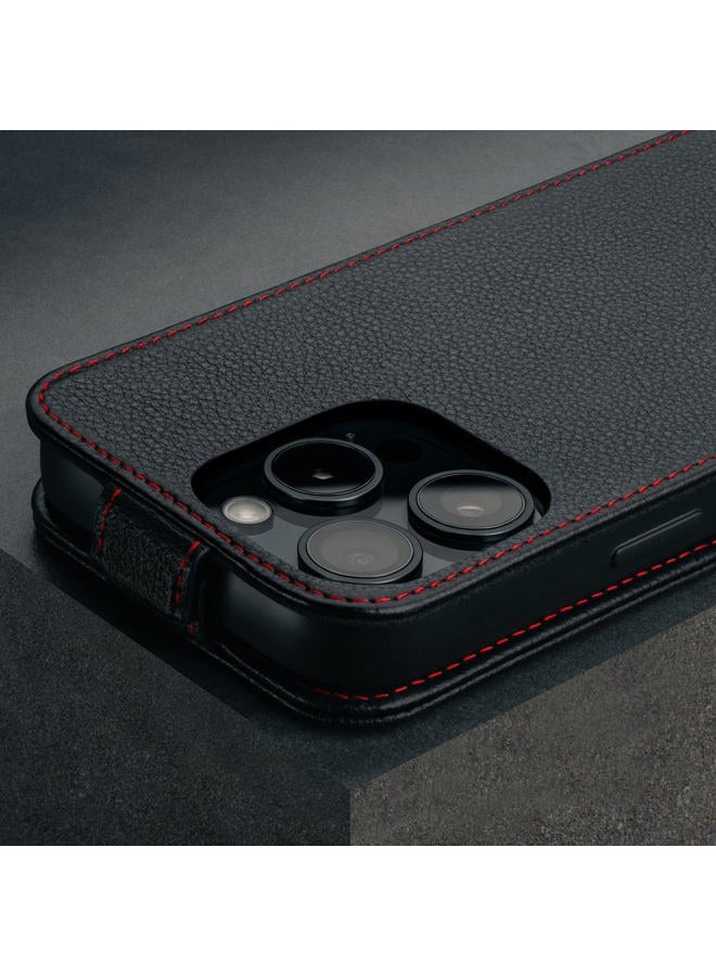 TORRO Flip Case Compatible with iPhone 16 Pro Max - Premium Leather Case with Card Slots (Compatible with Official MagSafe Chargers) - Black - Image 4