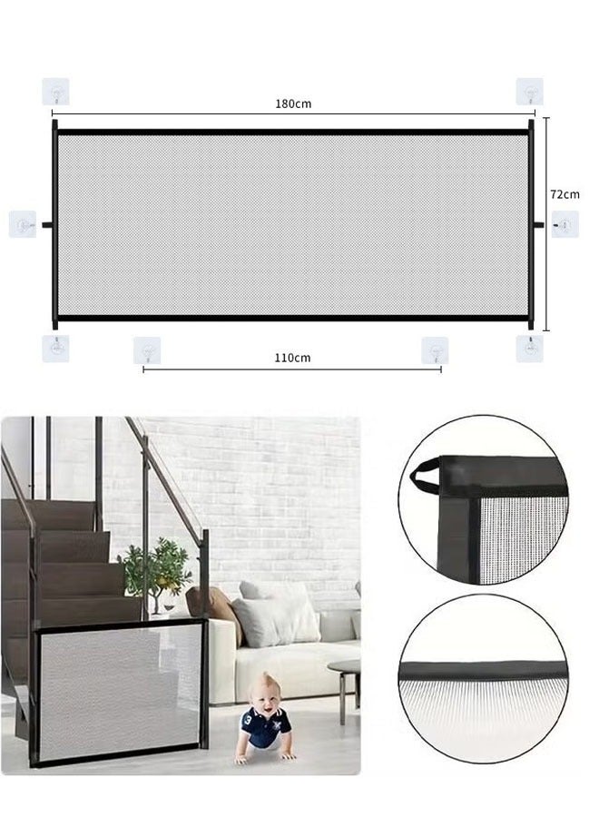 ZVEV Portable Baby Safety Barrier Net, Suitable for Children and Pets, Retractable Home Staircase, Door Frame Safety Net - Image 1