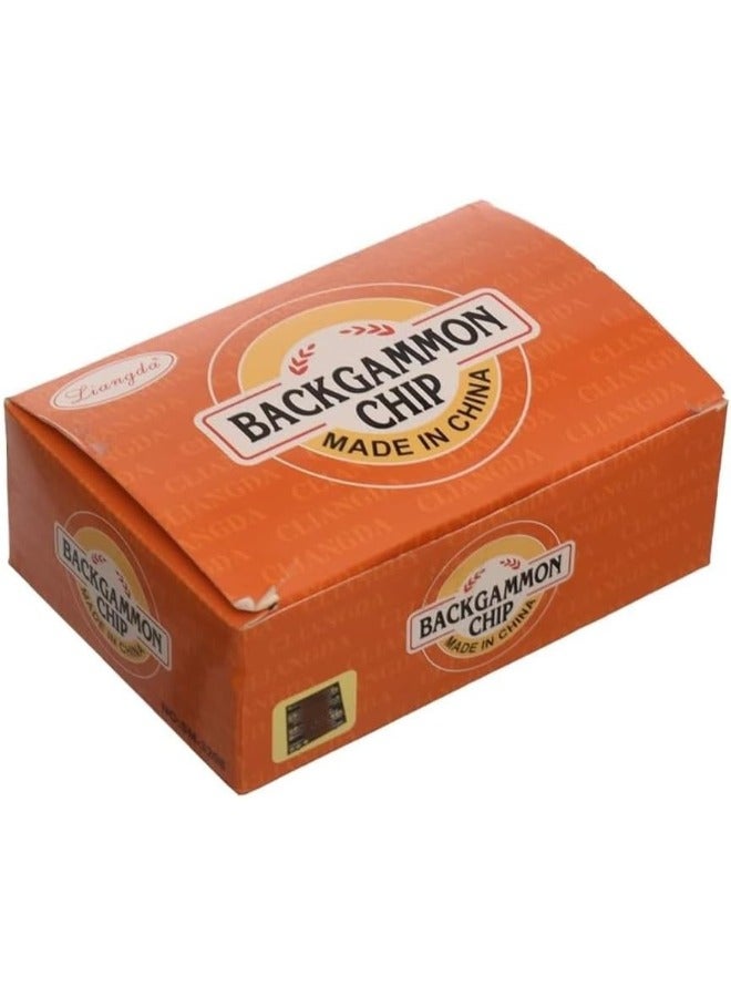 Backgammon Chips Game Set 30 playing pieces (15 white chips and 15 black chips) and 4 dice (2 small dice and 2 large dice)