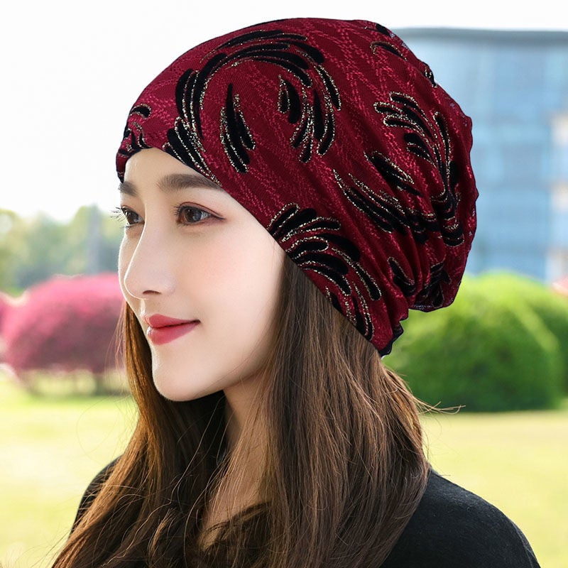 Breathable Cotton Maternity Cap for Women Rose Black - Image 5
