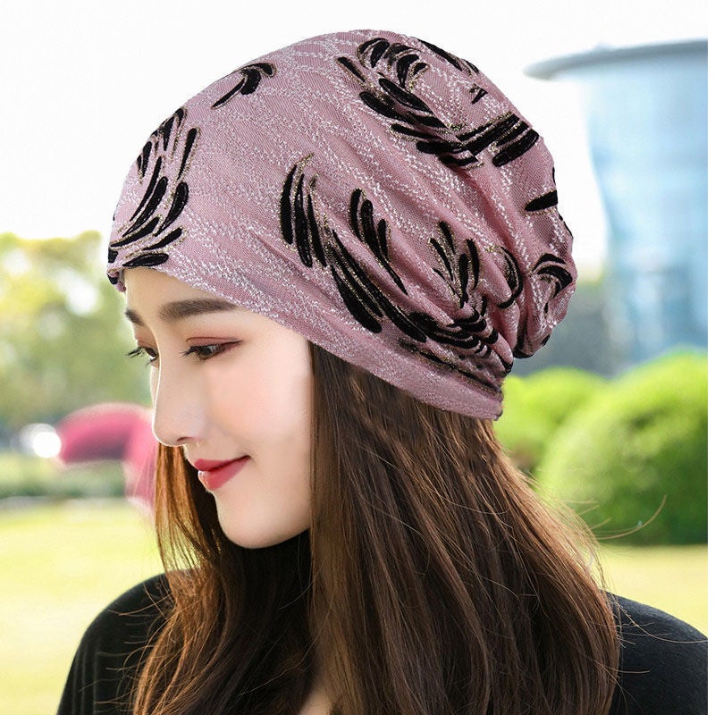 Breathable Cotton Maternity Cap for Women Rose Black - Image 3