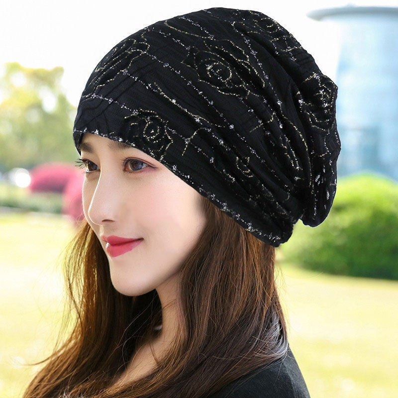 Breathable Cotton Maternity Cap for Women Rose Black - Image 1