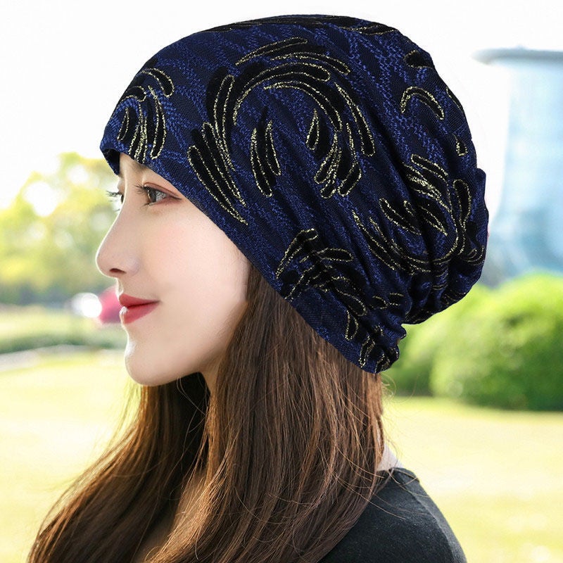 Breathable Cotton Maternity Cap for Women Rose Black - Image 2