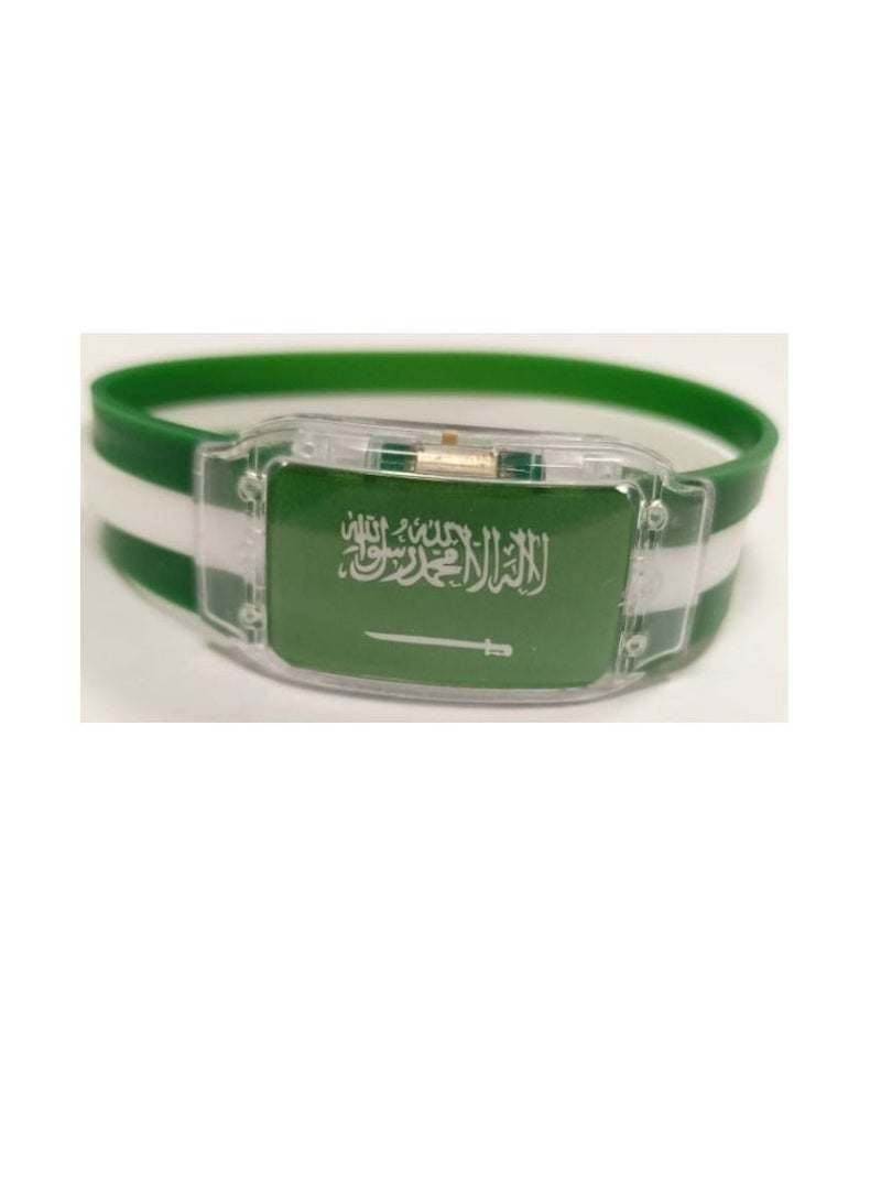 Yuwell LED Glow Bracelets Light Up Wristbands Saudi Arabia National Flag LED Bracelet 2022 Qatar World Cup Football Team Cheer Props - Image 1