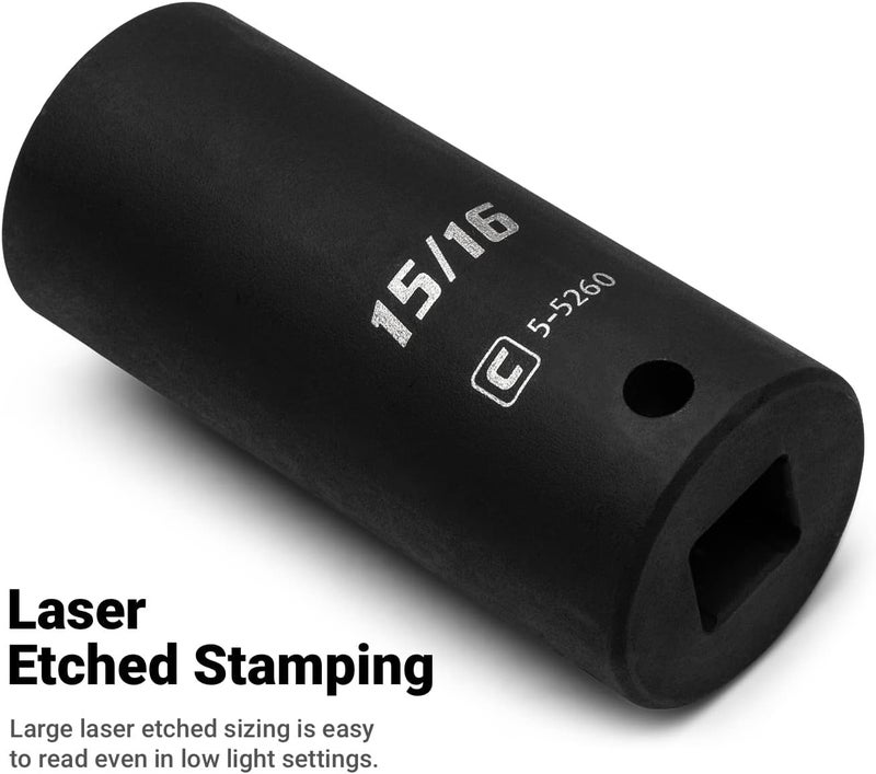 Capri Tools 3/8-Inch Deep Impact Socket, 3/8-Inch Drive, 6-Point, SAE - Image 4