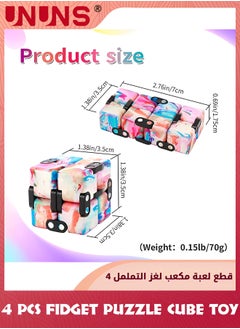 UNUNS Rubik's Cube Puzzle Fidget Blocks,4 Pack Galaxy Space 3D Infinity Puzzle Cube Set,Novelty Gag Toys,Pocket-Sized Unique Gadget,Stress Relieving Fidgeting Game For Kids Teens Adults,Killing Time Toys  - Image 2
