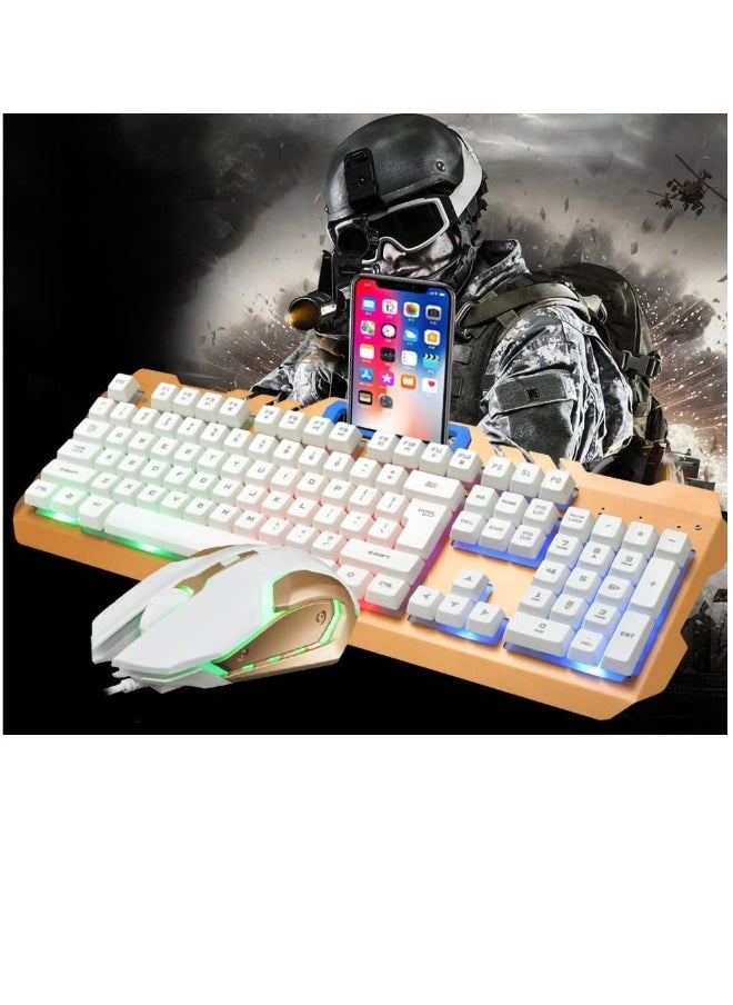 Generic - Wired USB Lighting Mechanical Feel Computer Keyboard Mouse Sets for PS4/PS3/Xbox One and 360 Gaming Keyboards - Image 1
