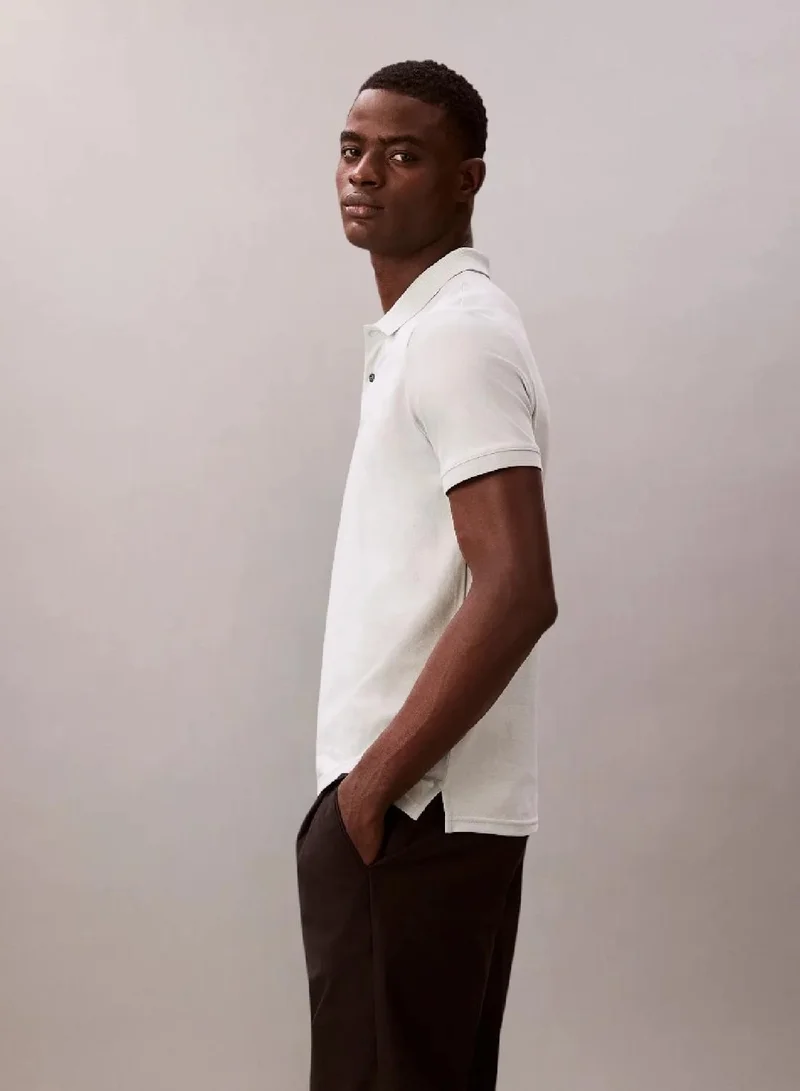 Calvin Klein Pale Meadow Supima Cotton Slim Refined Pique Polo Shirt for Men | Best Price UAE